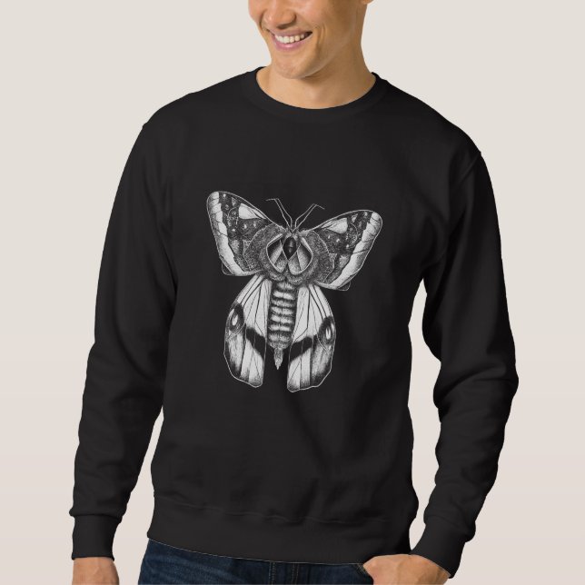 Moth Insect Magical Esoteric Line Illustration 1 Sweatshirt (Front)