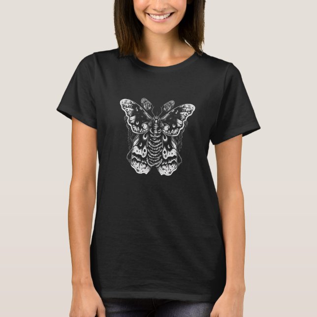 Moth Insect Magical Esoteric Line Illustration   T-Shirt (Front)