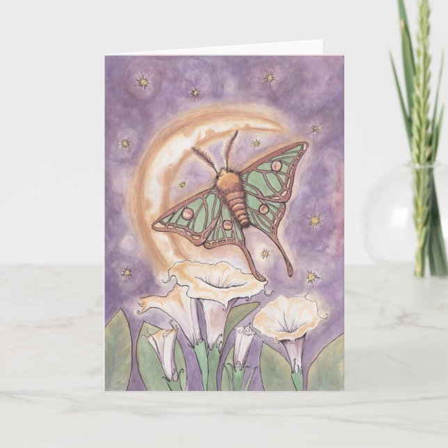 Moth & Moonflowers Card (Front)