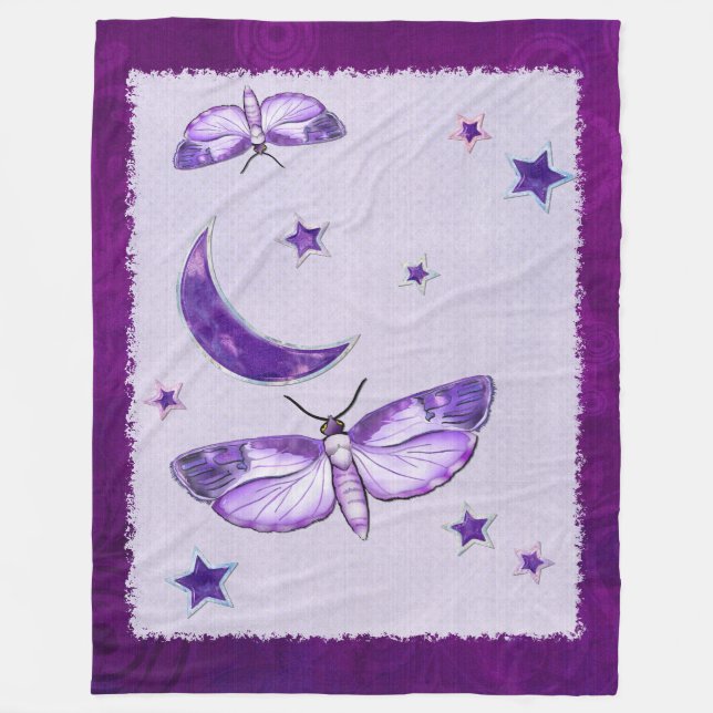 Moth Mystic New Age BEDDING COMFORTER THROW Fleece Blanket (Front)