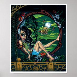 'Moth Nite' art print - (pop surreal pin-up)
