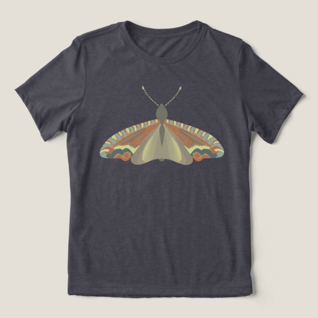 Moth painted Tri-Blend shirt (Design Front)