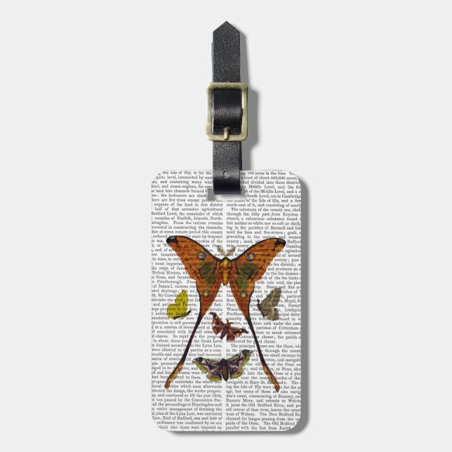 Moth Plate 2 Luggage Tag (Front Vertical)