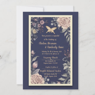 Moth, Rose & Thistle Wedding Invitation II