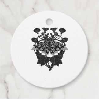 Moth Talisman - Whimsigoth Drawing - White Version Favour Tags