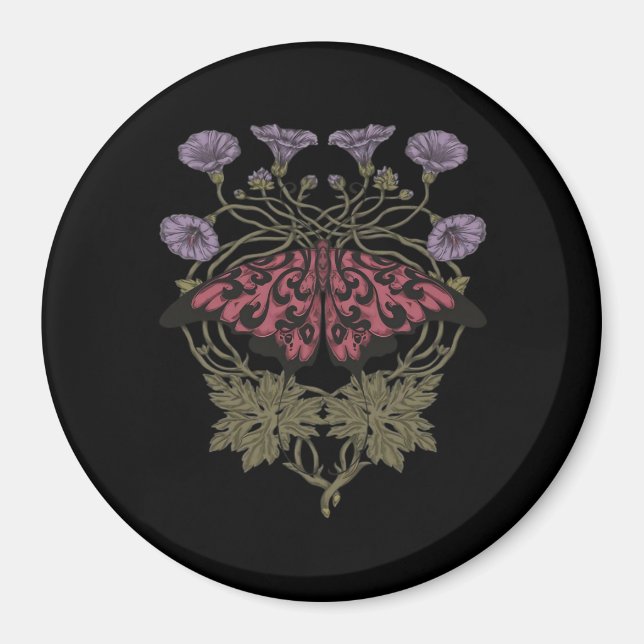 Moth Talisman - Whimsigoth Witchy Art - Colour Ver Magnet (Front)