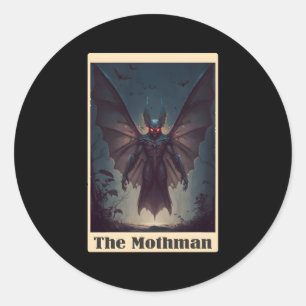 Moth Tarot Card Cryptid Cryptozoology Classic Round Sticker