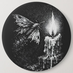 Moth to the Flame — by BurnsInHell 6 Cm Round Badge