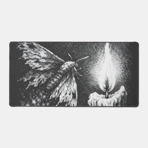 Moth to the Flame — by BurnsInHell Desk Mat