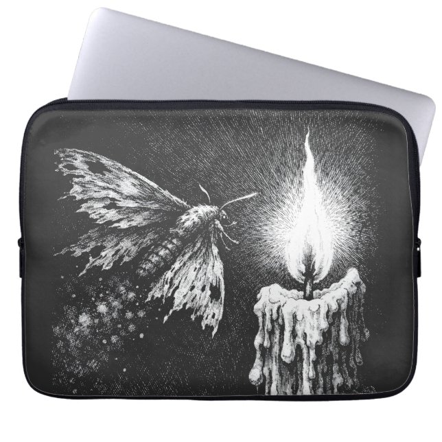 Moth to the Flame — by BurnsInHell Laptop Sleeve (Front)