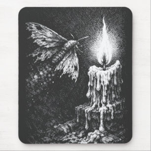 Moth to the Flame — by BurnsInHell Mouse Pad
