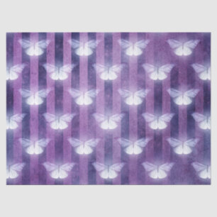 Moth white purple striped pattern mystical  tissue paper