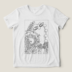 Moth with snail and fantasy flowers Tri-Blend shirt