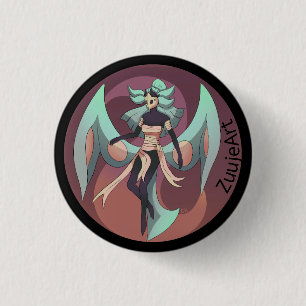 Moth women anime 3 cm round badge
