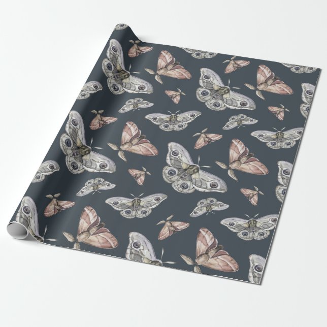 Moth  wrapping paper (Unrolled)