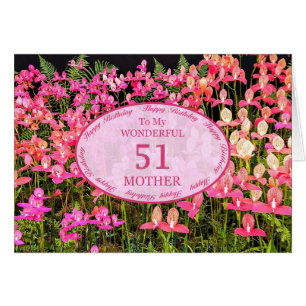 Mother 51st Birthday with pink flowers
