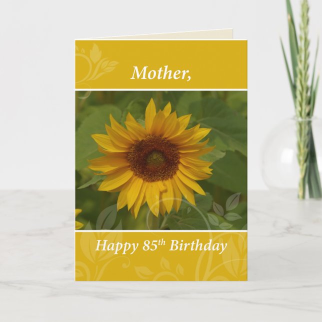 Mother 85th Birthday Sunflower Card (Front)