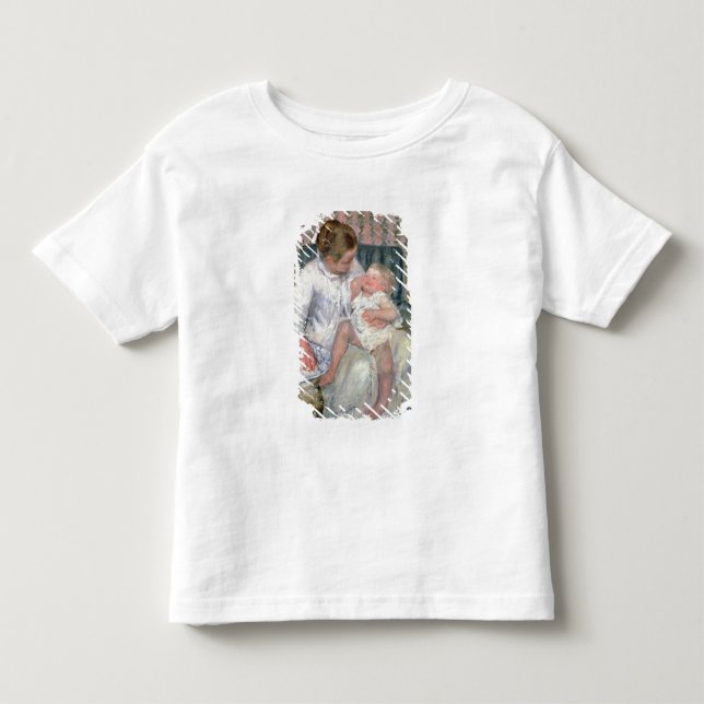 Mother about to Wash her Sleepy Child, 1880 (oil o Toddler T-Shirt (Front)