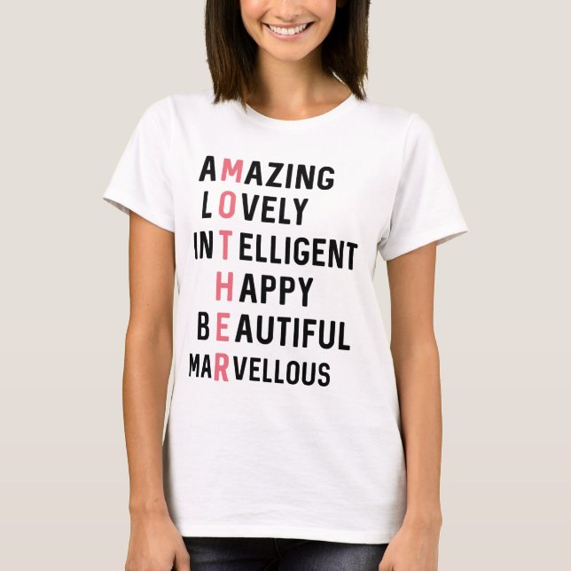 Mother Acrostic Poem // Mother's Day Gift T-Shirt (Front)