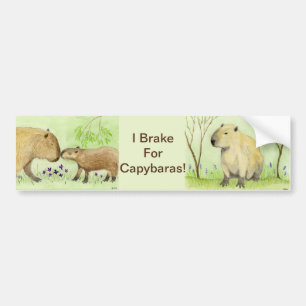 Mother and Baby Capybara Bumper Sticker