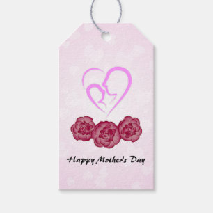 Mother and Baby Child Carnation Mother's Day Gift Tags