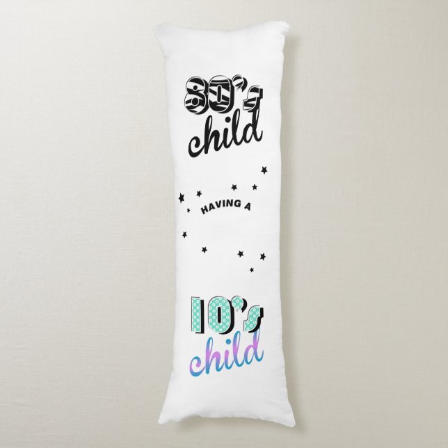 Mother and Baby Decades 1980s / 2010s Body Cushion (Front Vertical)