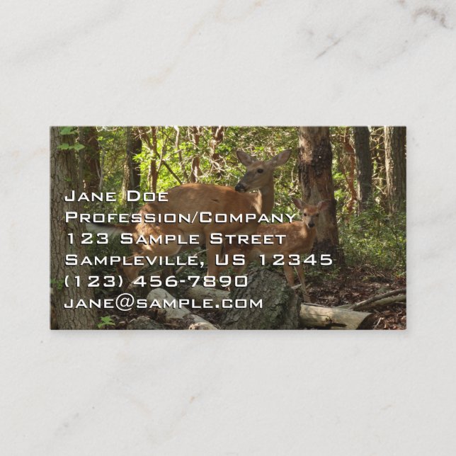Mother and Baby Deer at Shenandoah National Park Business Card (Front)