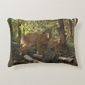 Mother and Baby Deer at Shenandoah National Park Decorative Cushion