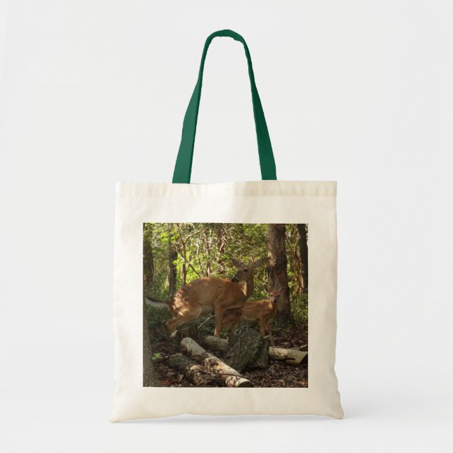 Mother and Baby Deer at Shenandoah National Park Tote Bag (Front)
