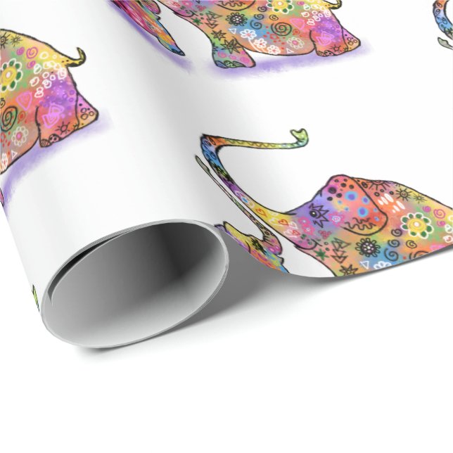 Mother and Baby Elephant Gift Wrapping Paper (Roll Corner)