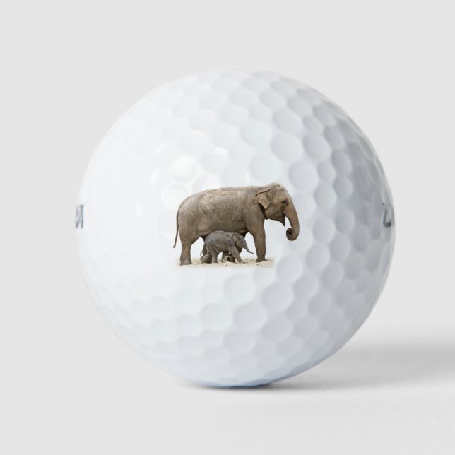 Mother and Baby Elephant Golf Balls (Front)