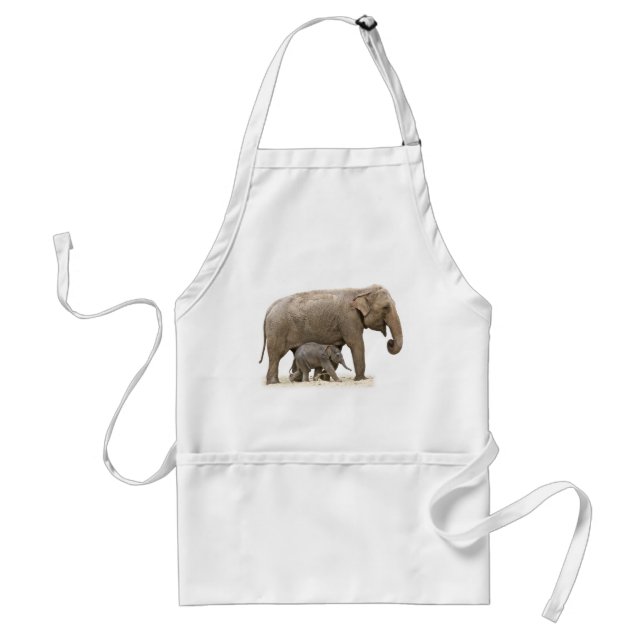 Mother and Baby Elephant Standard Apron (Front)