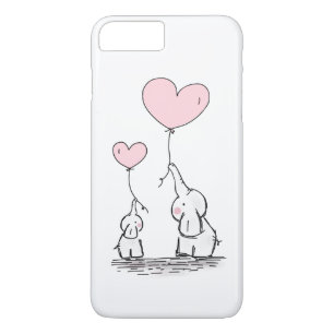 Mother and Baby Elephant with Balloons Case-Mate iPhone Case
