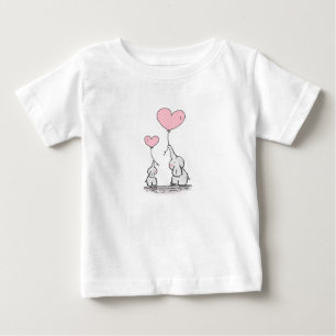 Mother and Baby Elephant with Balloons T-Shirt