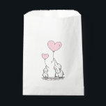 Mother and Baby Elephant with Heart Balloons Favour Bags<br><div class="desc">A cute illustration of a mother and baby elephant design holding heart shaped balloons with their trunks.</div>