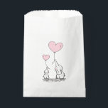 Mother and Baby Elephant with Heart Balloons Favour Bags<br><div class="desc">A cute illustration of a mother and baby elephant design holding heart shaped balloons with their trunks.</div>