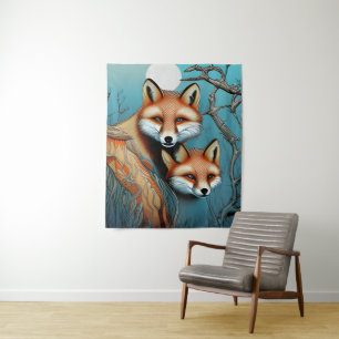 Mother and Baby Foxes  Tapestry