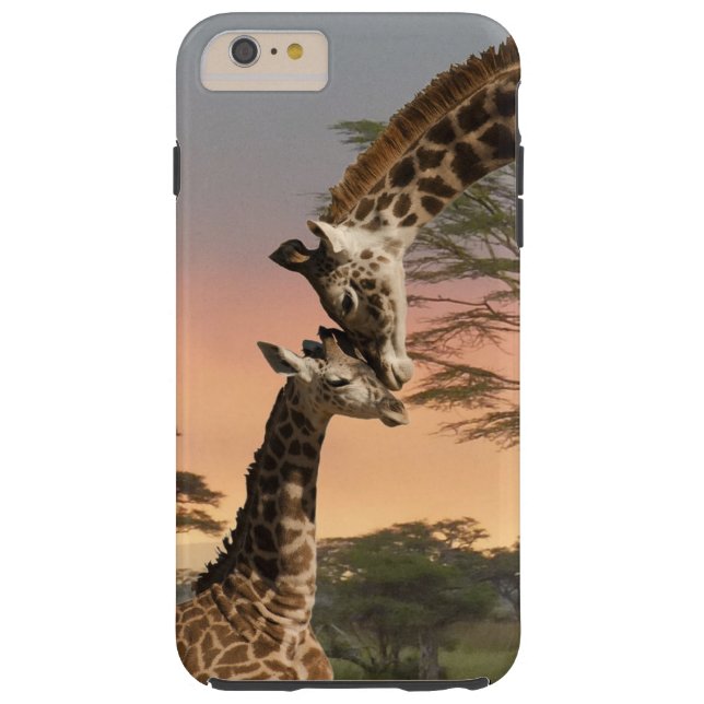 Mother and Baby Giraffe iPhone 6 Plus Tough Case (Back)
