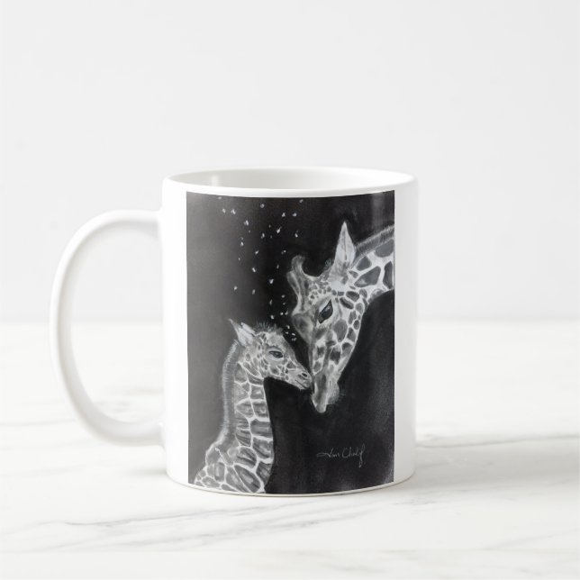 Mother and Baby Giraffe mug (Left)