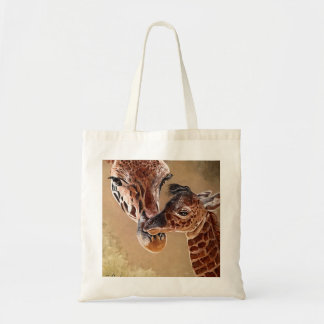 Mother and Baby Giraffe Tote Bag