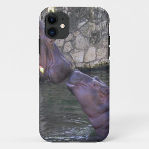 Mother and Baby Hippo Greeting Case-Mate iPhone Case
