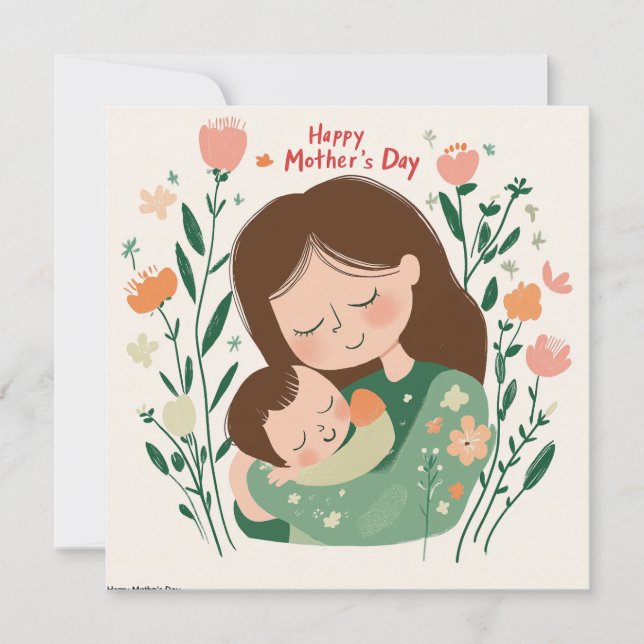 Mother and Baby Hug Mother’s Day Card (Front)