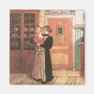 Mother and Baby in the Kitchen Magnet