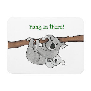 Mother and baby koala 'hang in there' fridge magne magnet