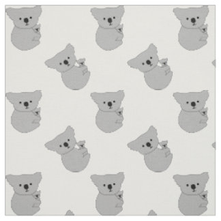 mother and baby koala pattern fabric