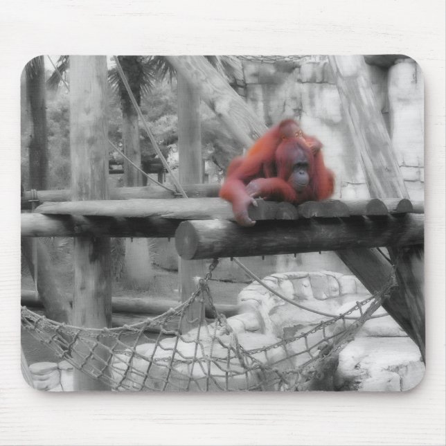 Mother and Baby Orangutan Mouse Pad (Front)