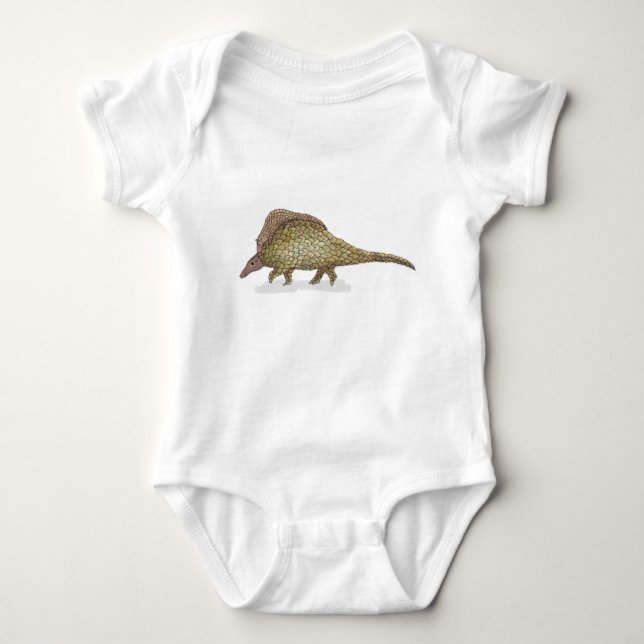 Mother and baby pangolin baby one-piece bodysuit (Front)