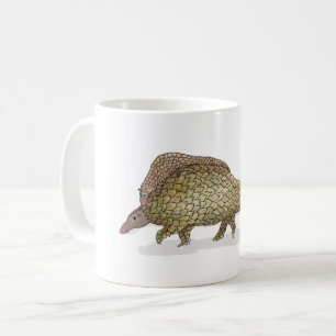 Mother and baby pangolin mug
