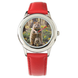 Mother And Baby Quokka, Kids Leather Watch