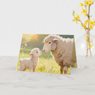 "Mother and Baby Sheep" Greeting Card
